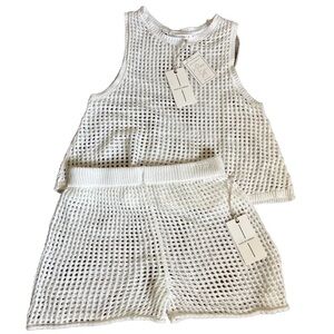 NWT  Moon & Madison 2pc Knit Cotton Shorts Top Set Size Small